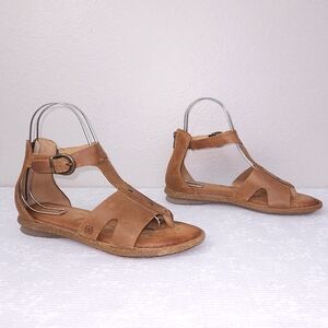 BORN Gladiator Sandals Timina Strappy Brown Leather Flats US 9